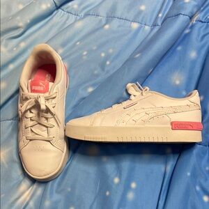 Puma Kids White and Pink Sneakers